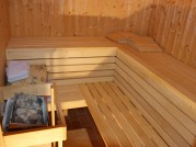 Erholsam und gesund - Sauna und Ruheraum in unserer Blockhtte.